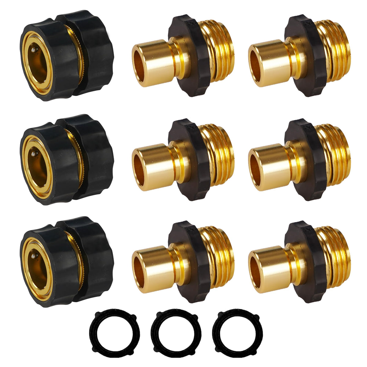 Hourleey Garden Hose Quick Connector package view showing complete set for versatile hose upgrades