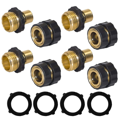 Hourleey garden hose quick connector set showing male fittings for quick secure connections