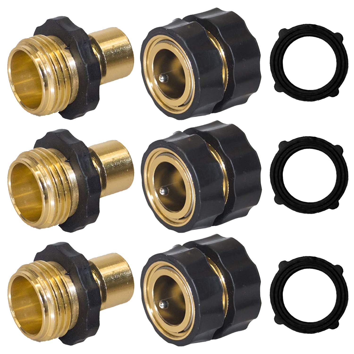 Hourleey garden hose quick connector setup demonstrates easy, tool-free installation for fast watering tasks.