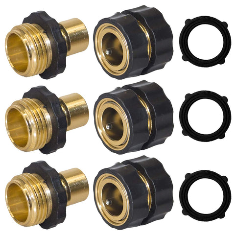 Hourleey garden hose quick connector setup demonstrates easy, tool-free installation for fast watering tasks.