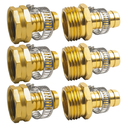 Hourleey aluminum connector for garden hose repair on 1/2 inch hoses