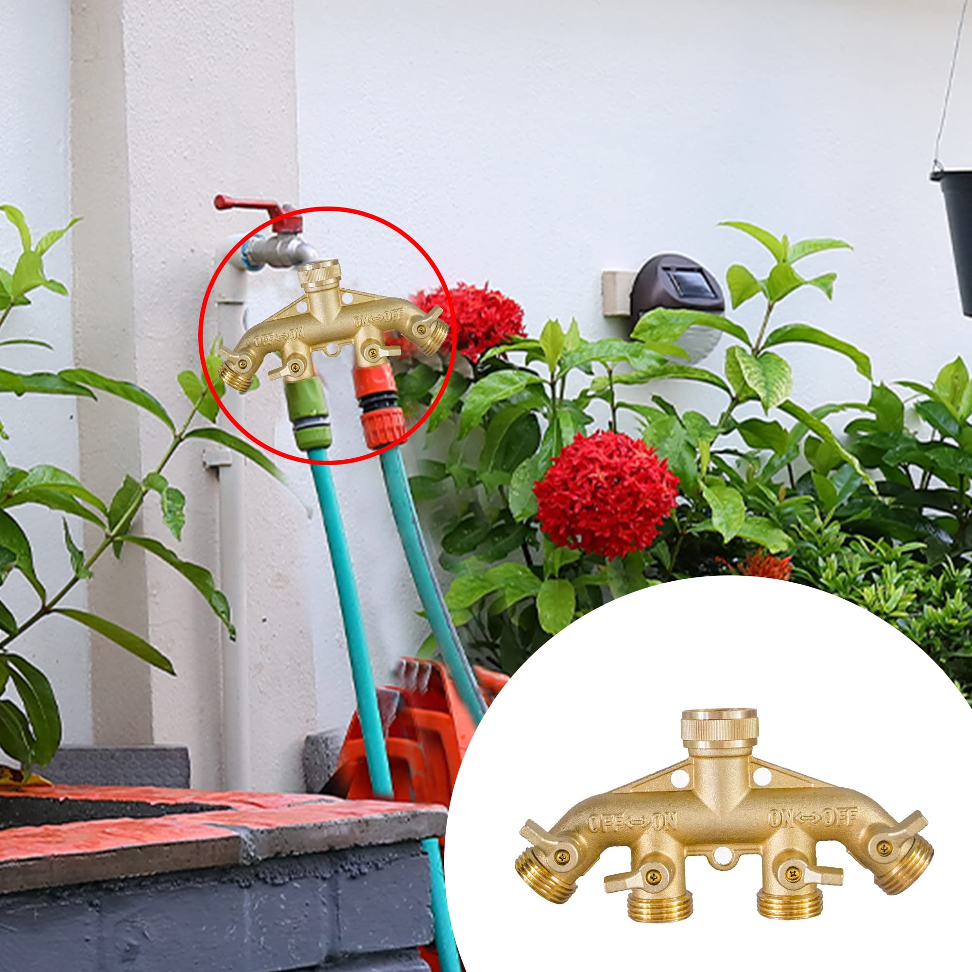 Hourleey watering hub in garden setup provides flexible distribution.