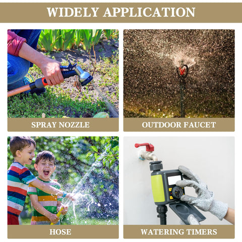 Hourleey hose compatibility with standard 5/8 and 3/4 inch hoses.