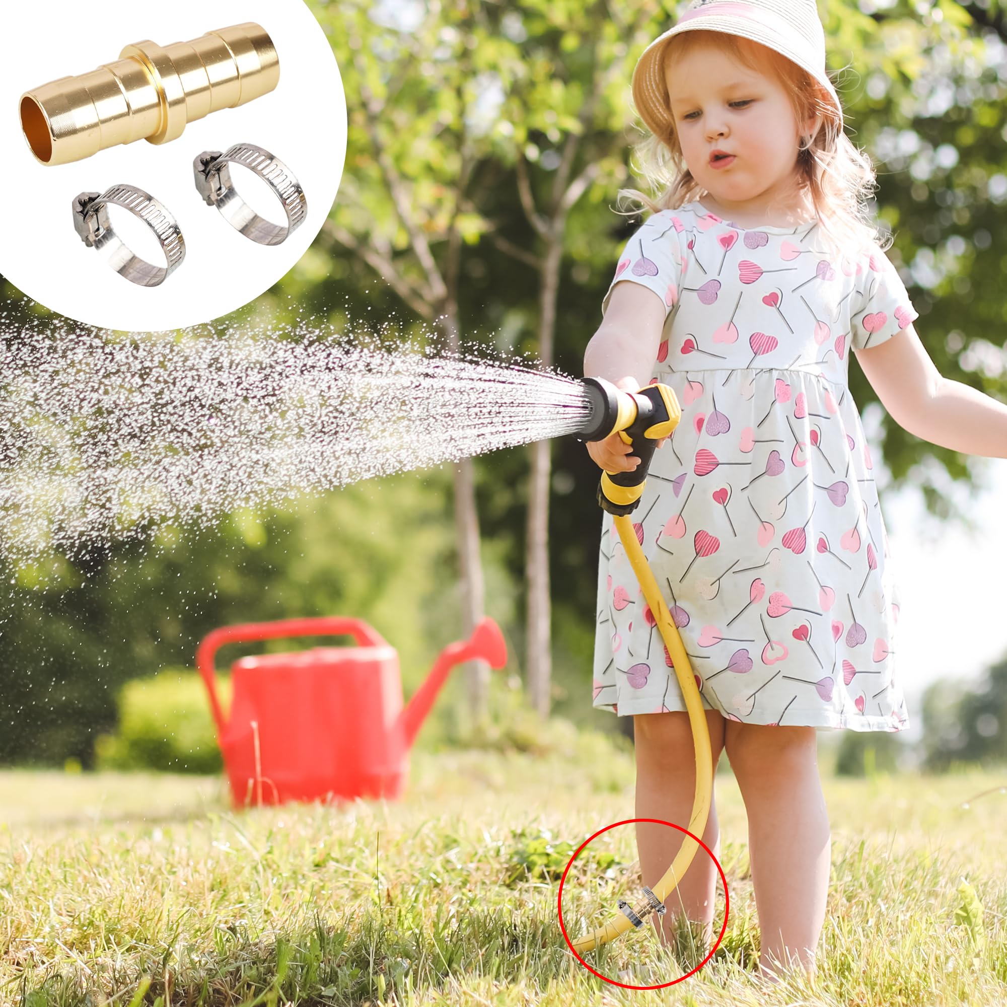 Hourleey fits hoses from 3/8 to 5/8 inches.