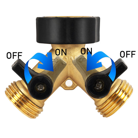 Hourleey hose splitter on faucet demonstrates simple installation and quick setup.
