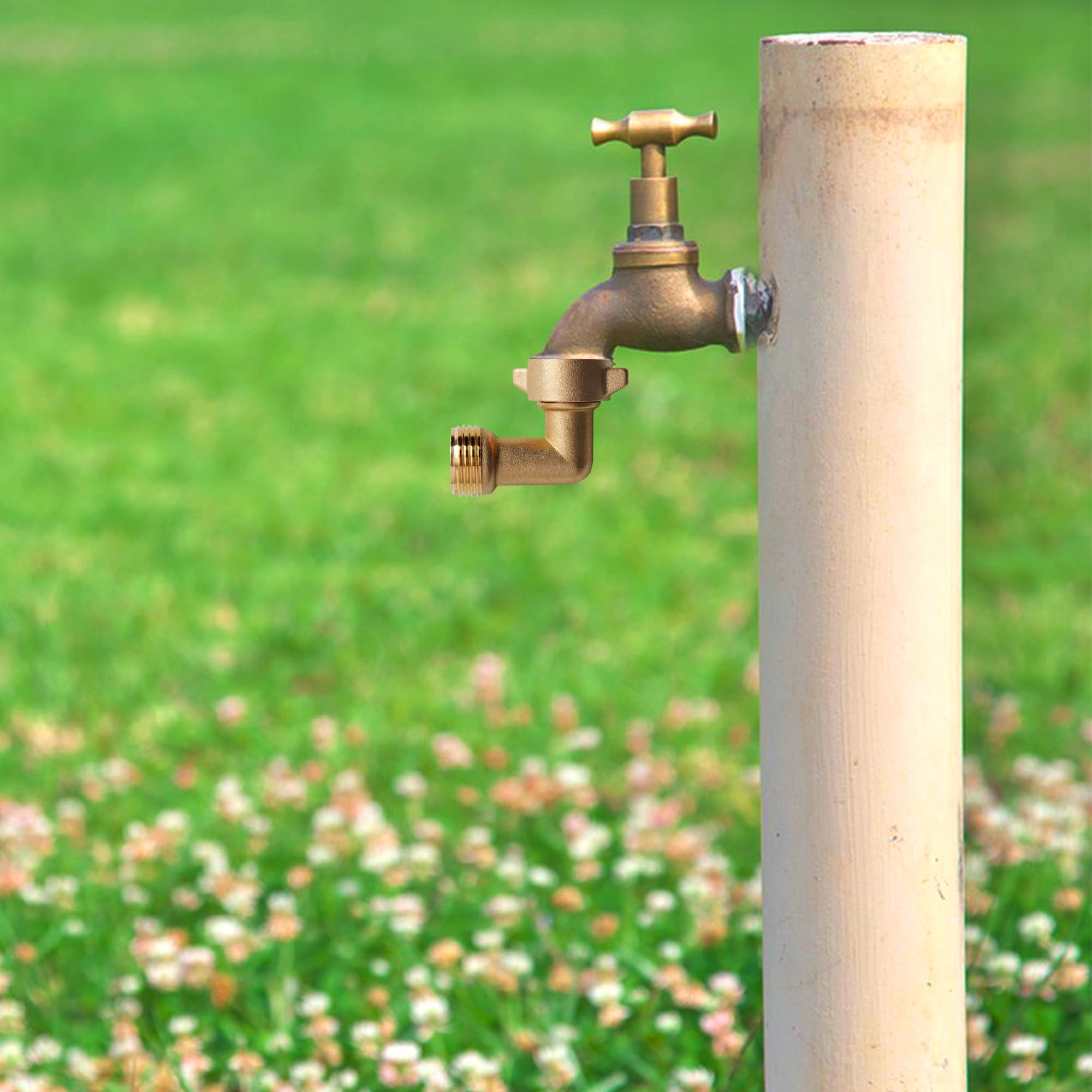 Hourleey rustproof brass elbow ideal for outdoor faucets and RV connections.