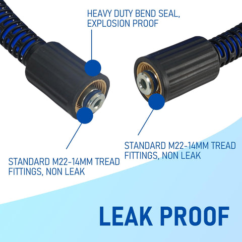 Flexible kink-resistant hose bends smoothly for easy cleaning tasks.