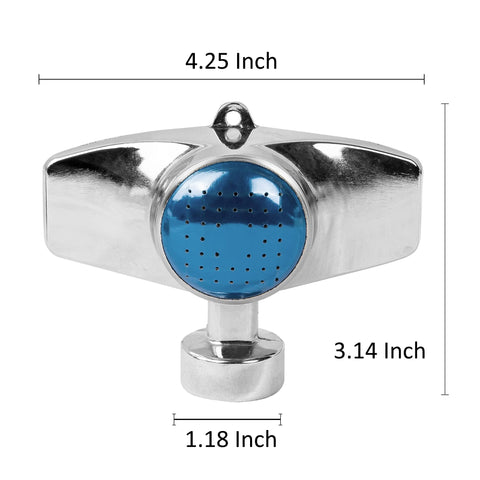 Hourleey metal sprinkler demonstrates 30 ft diameter coverage for lawns