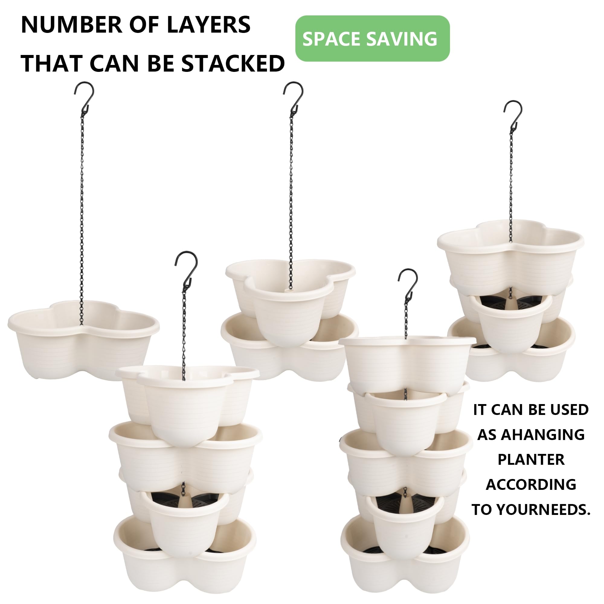 Hourleey Premium polypropylene planters resist fading and cracking in sun or rain.