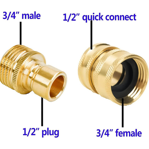 Hourleey adapter set quick connect 3/4 inch hose for seamless hose fit