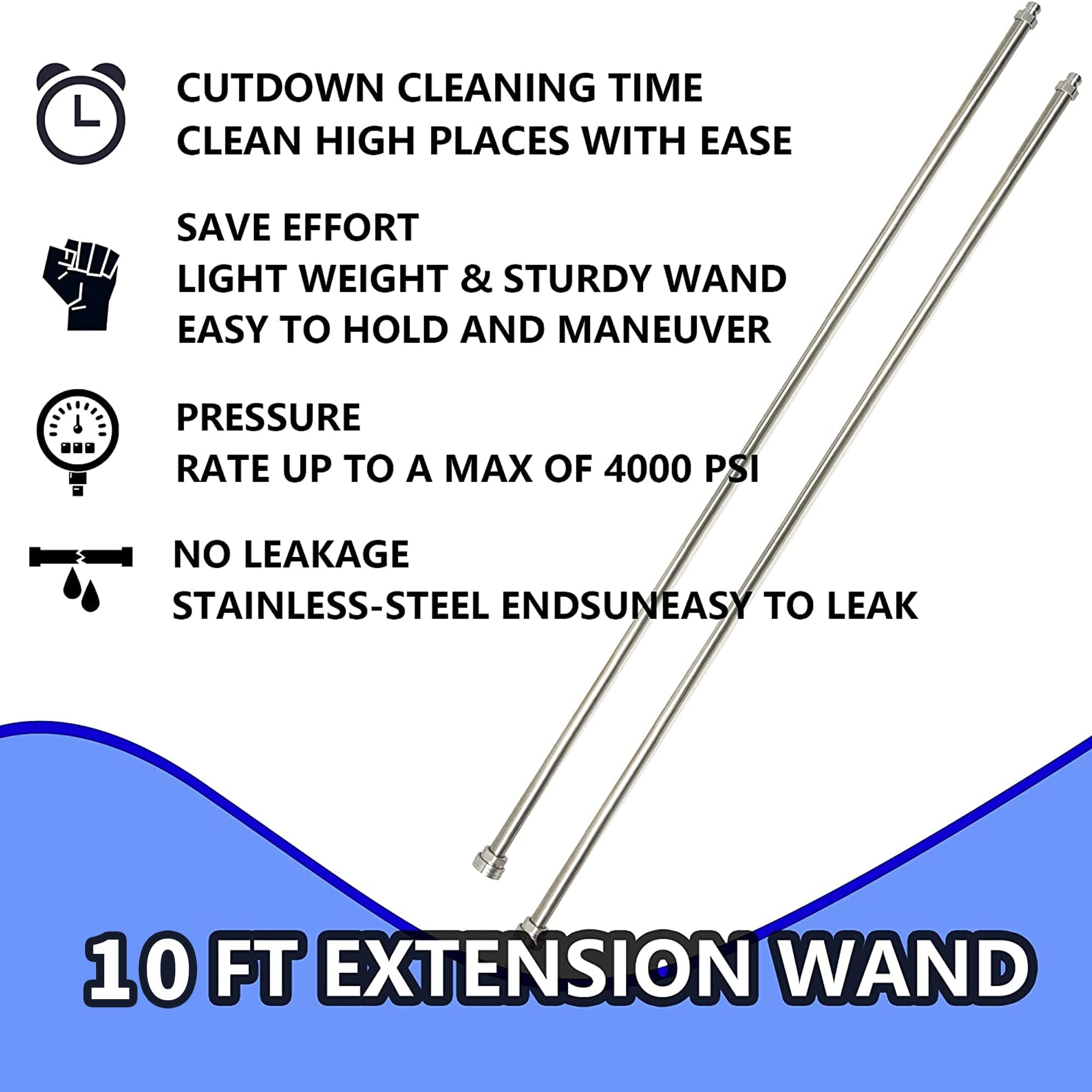 Hourleey two-pack extension wands ready for fast setup.