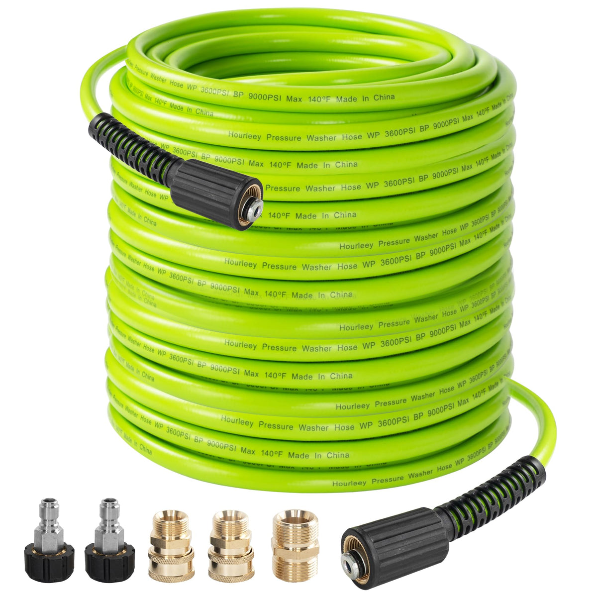 Hourleey pressure-washer hose 50ft for wide-area cleaning.