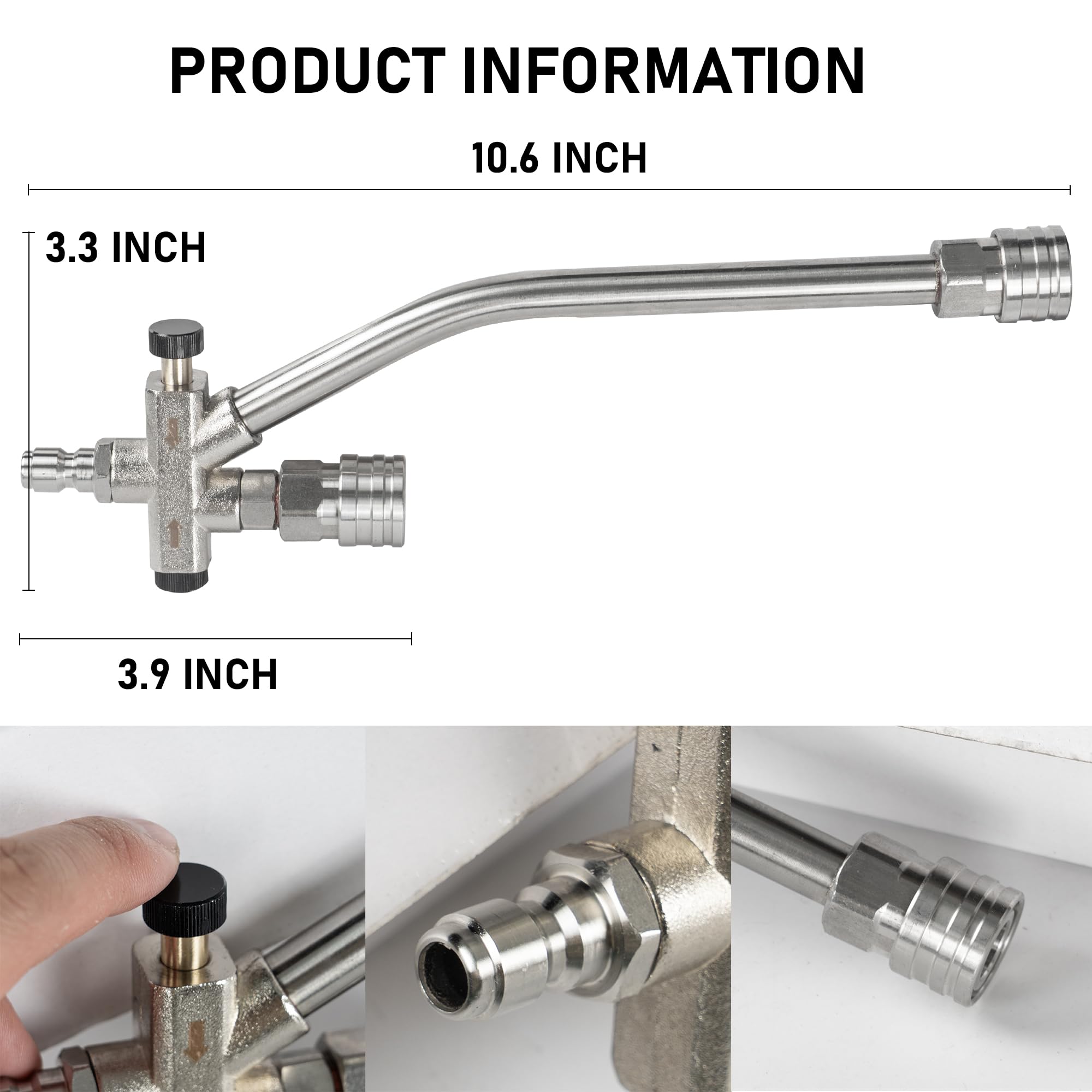 Hourleey quick-connect 1-4-inch for simple attachment to compatible washers.
