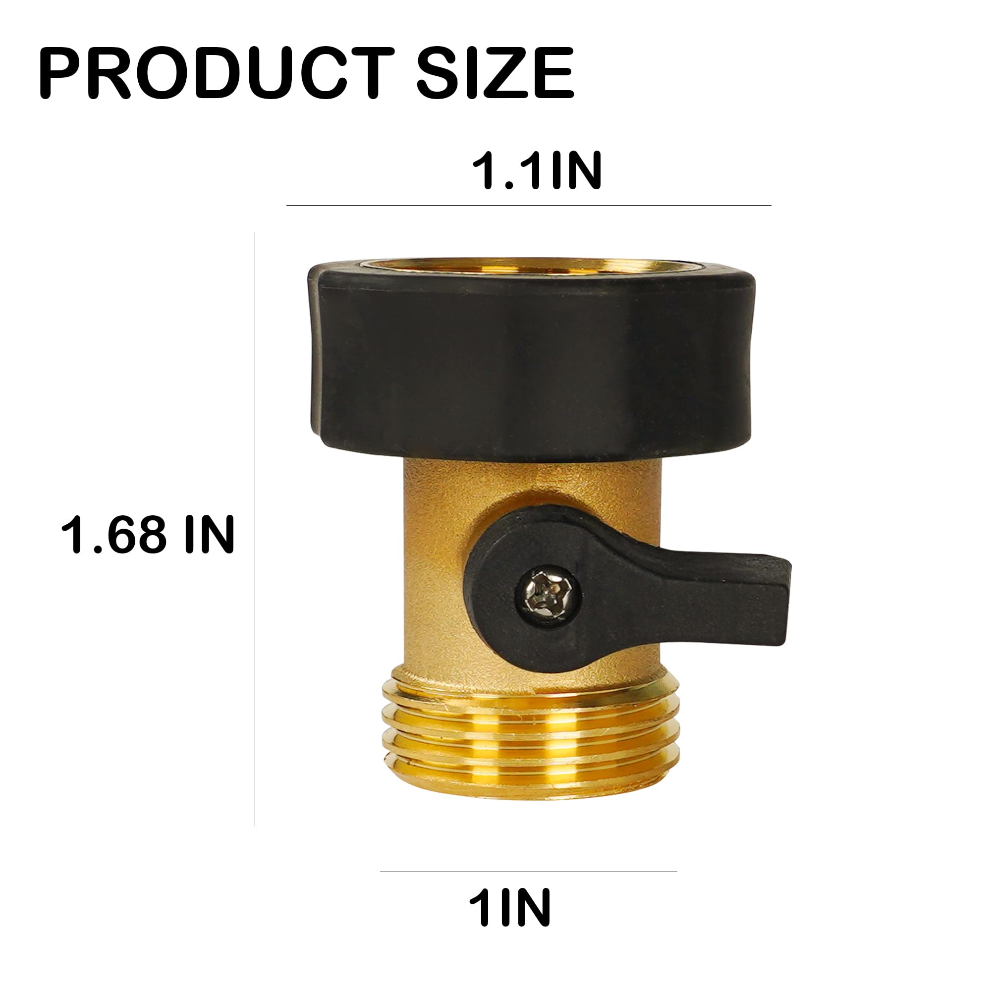 Hourleey shut off valve with ergonomic handle for easy water control.