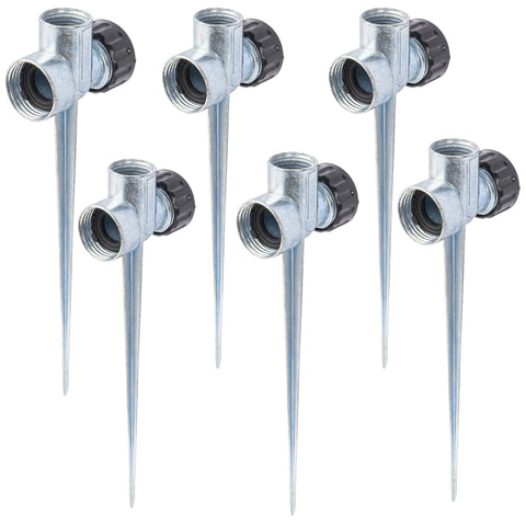 Hourleey sprinkler base 6-pack for quick lawn irrigation with durable zinc alloy construction.