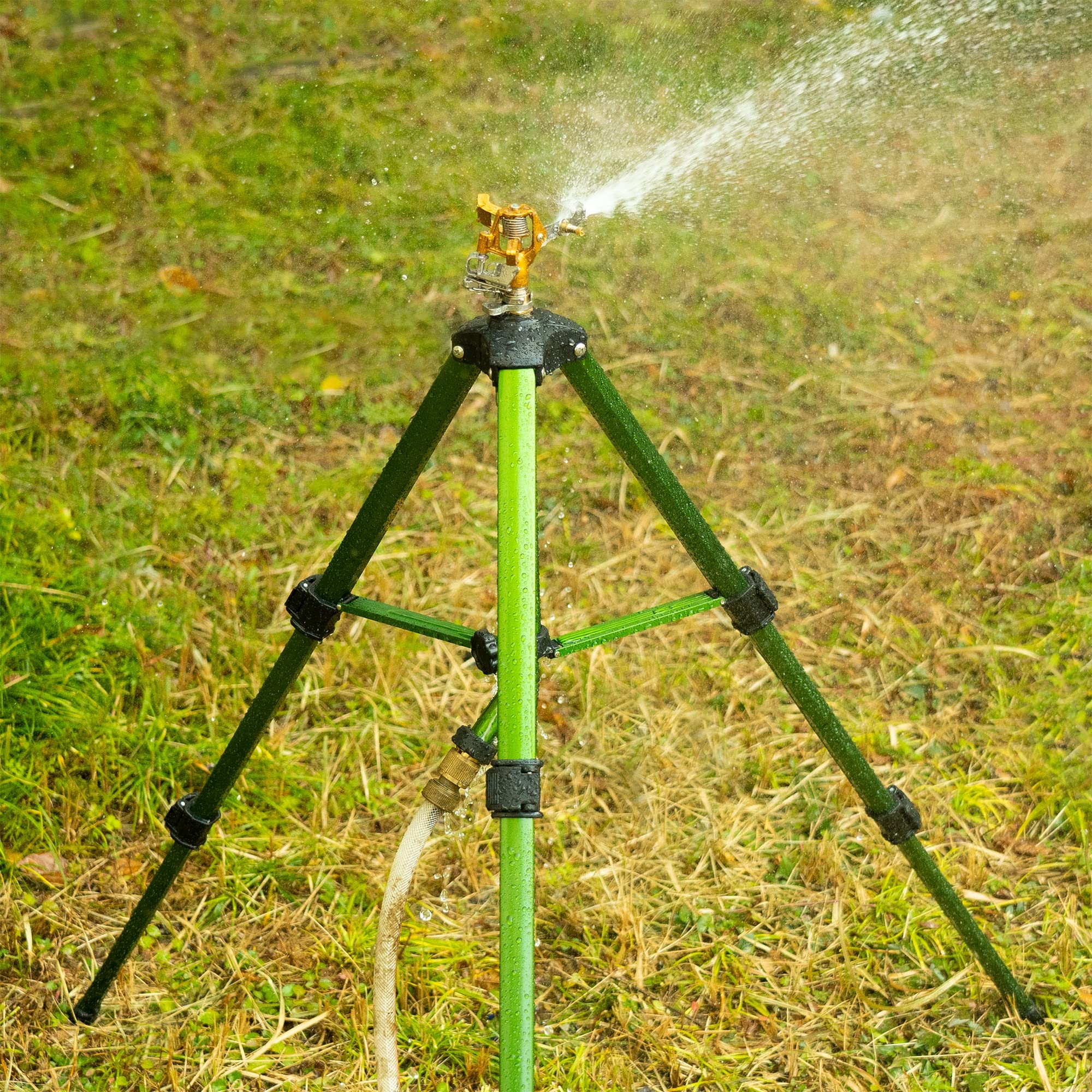 Hourleey tripod base assembly keeps sprinkler steady