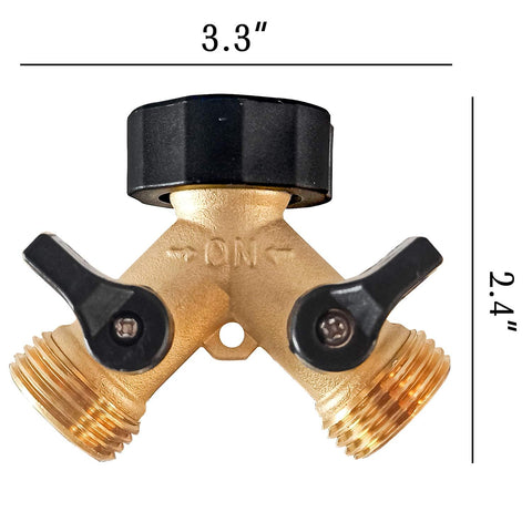Hourleey brass valves hose splitter shows durable design for garden use