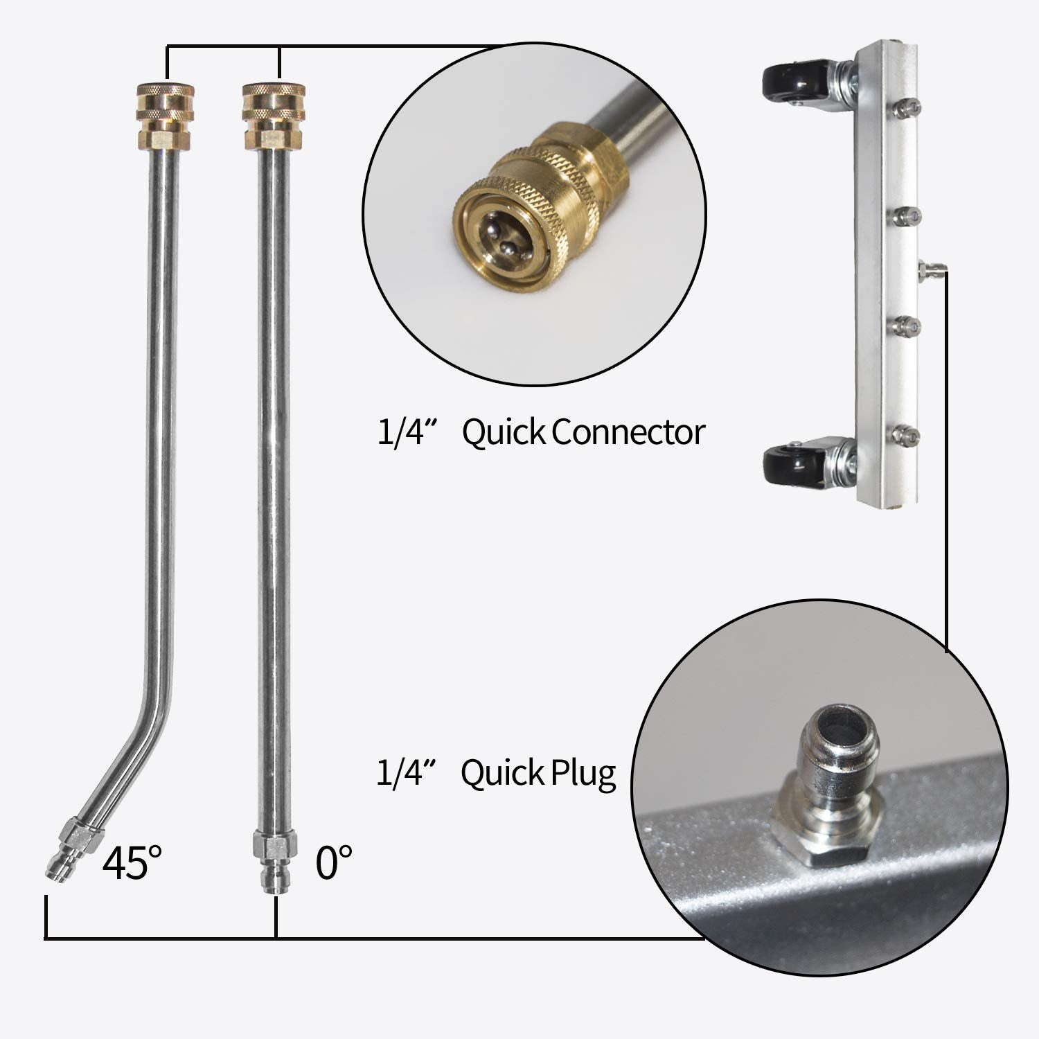 Hourleey underbody-cleaning assembly helps reach vehicle bottoms safely.