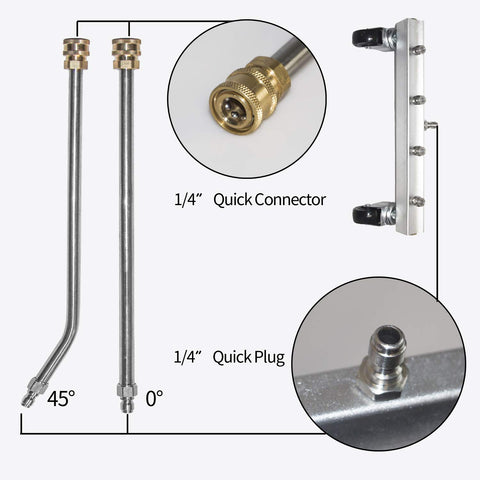 Hourleey underbody-cleaning assembly helps reach vehicle bottoms safely.
