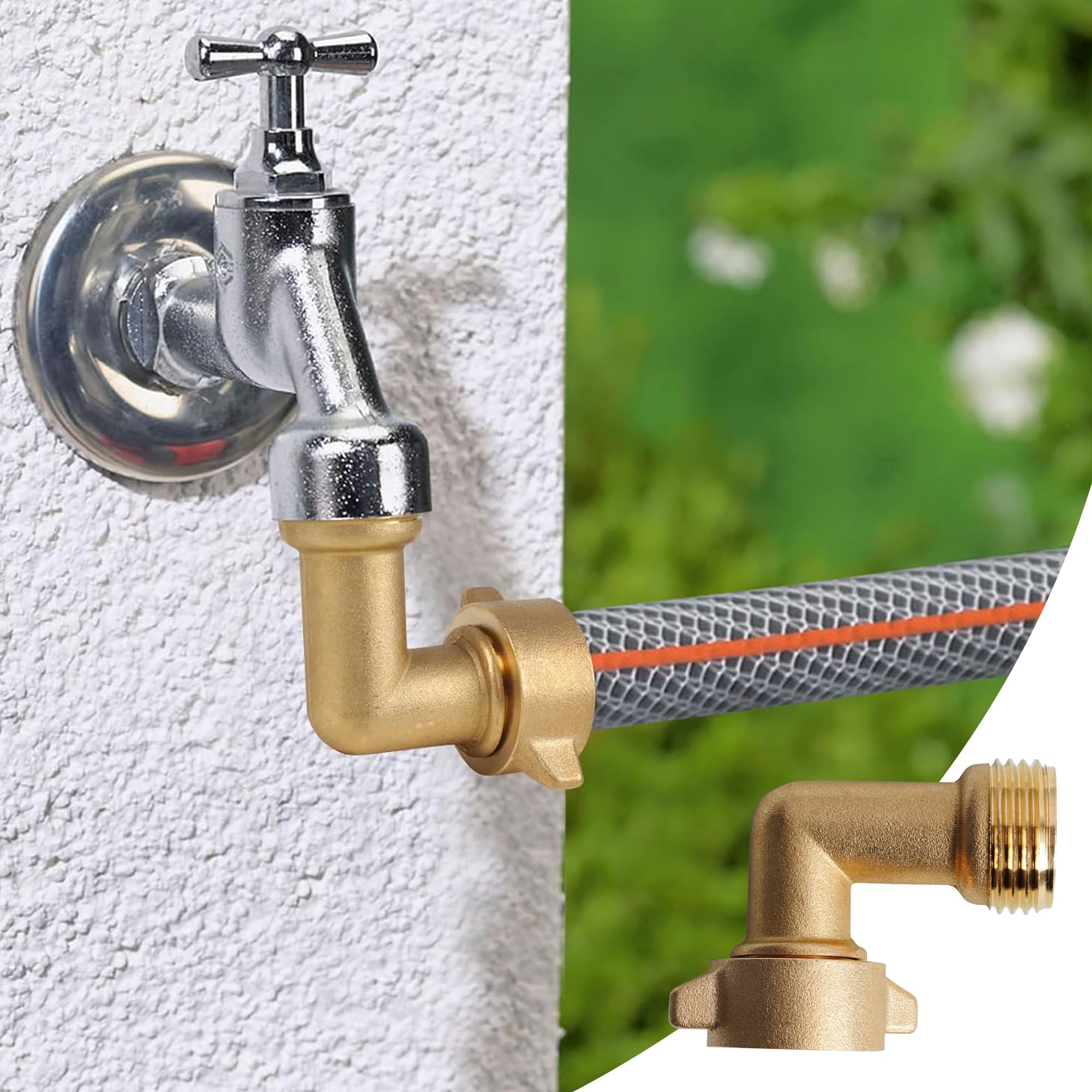 Hourleey 3/4 inch elbow includes rubber washers for a secure seal.