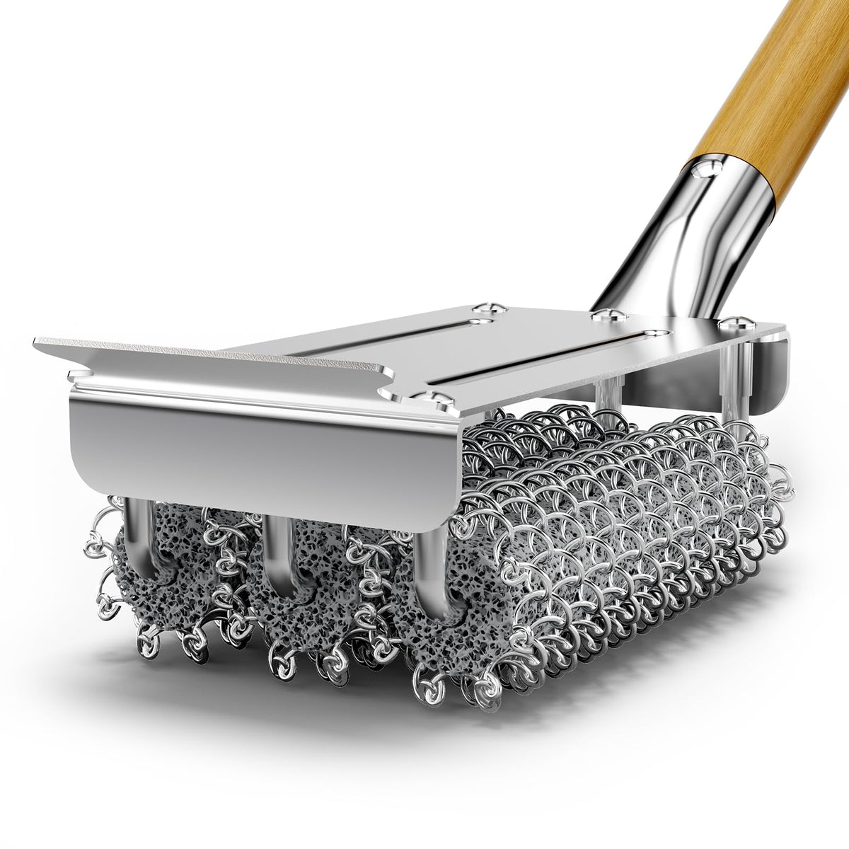 HOUSE AGAIN bristle-free grill brush demonstrates safe design for food-grade cleaning