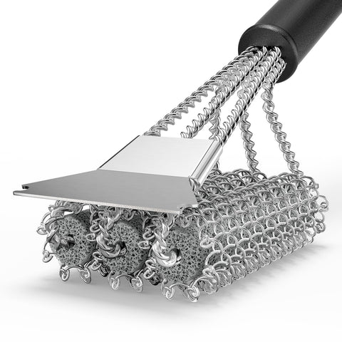 House Again bristle-free grill brush highlights safety design and powerful cleaning