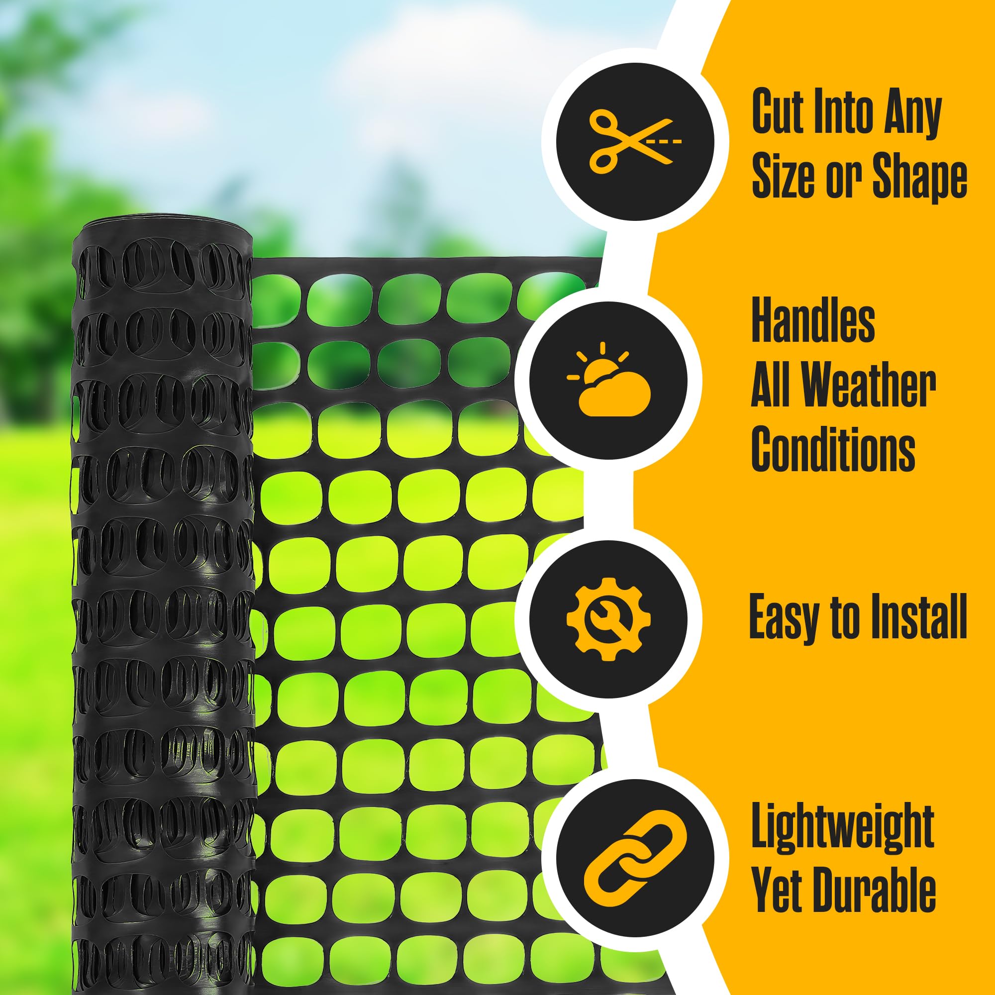 Houseables black plastic fence visual barrier for yard separation