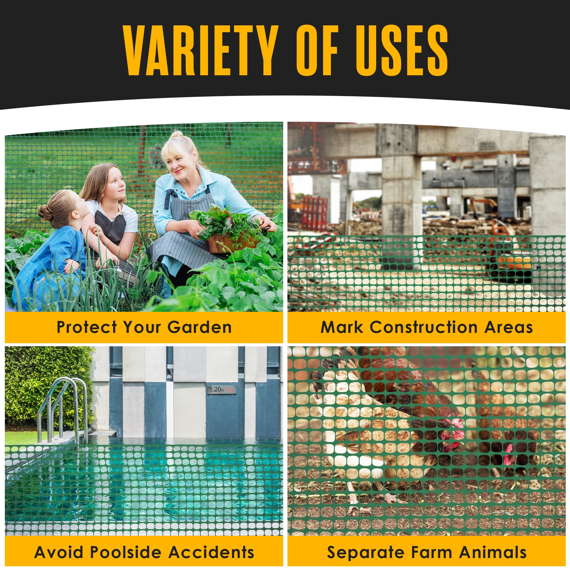 Houseables garden fencing 4 ft high defines borders for beds and paths.
