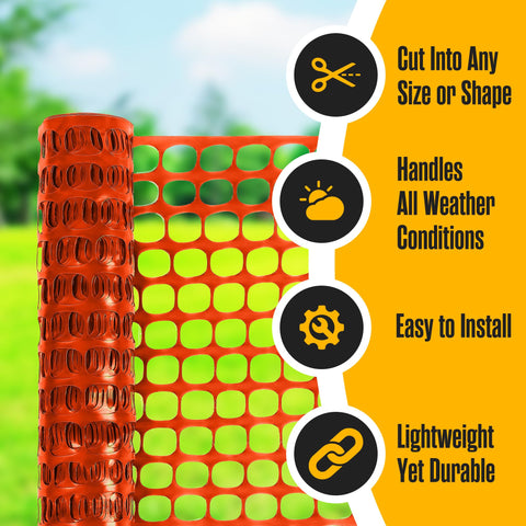 Houseables garden fencing netting in orange for landscape delineation