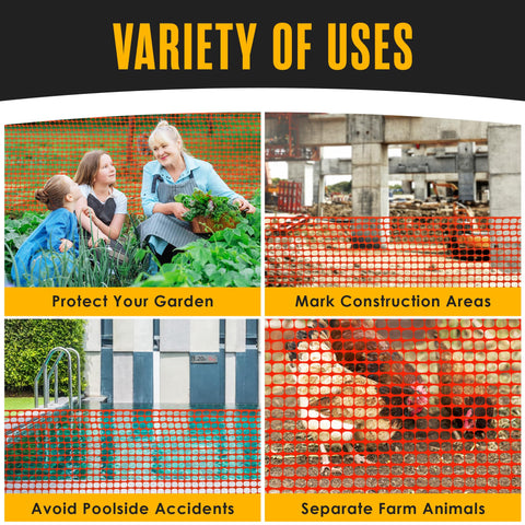 Houseables patio netting in orange for safety and boundary marking