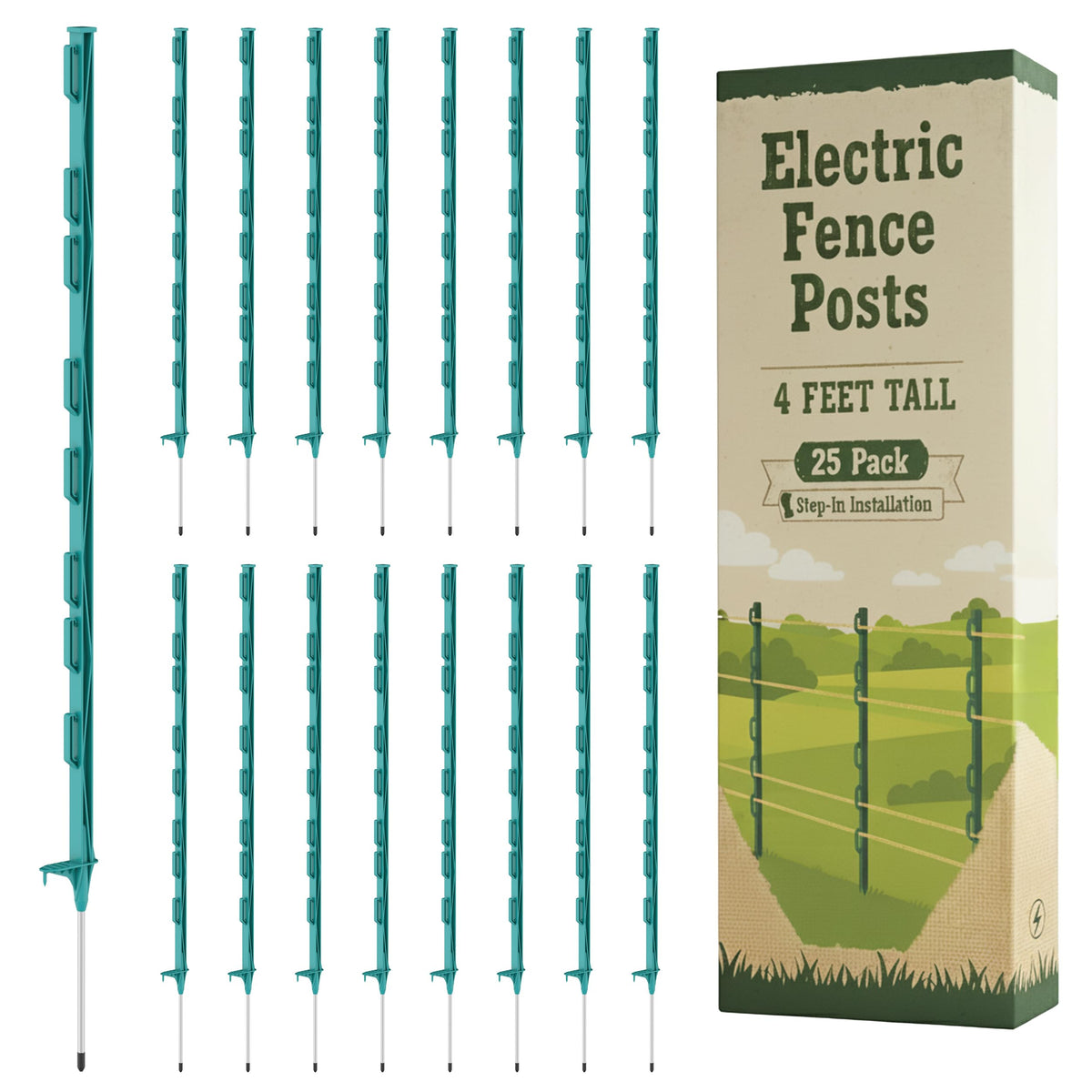 Houseables Step-In Post for quick, stable garden fencing.