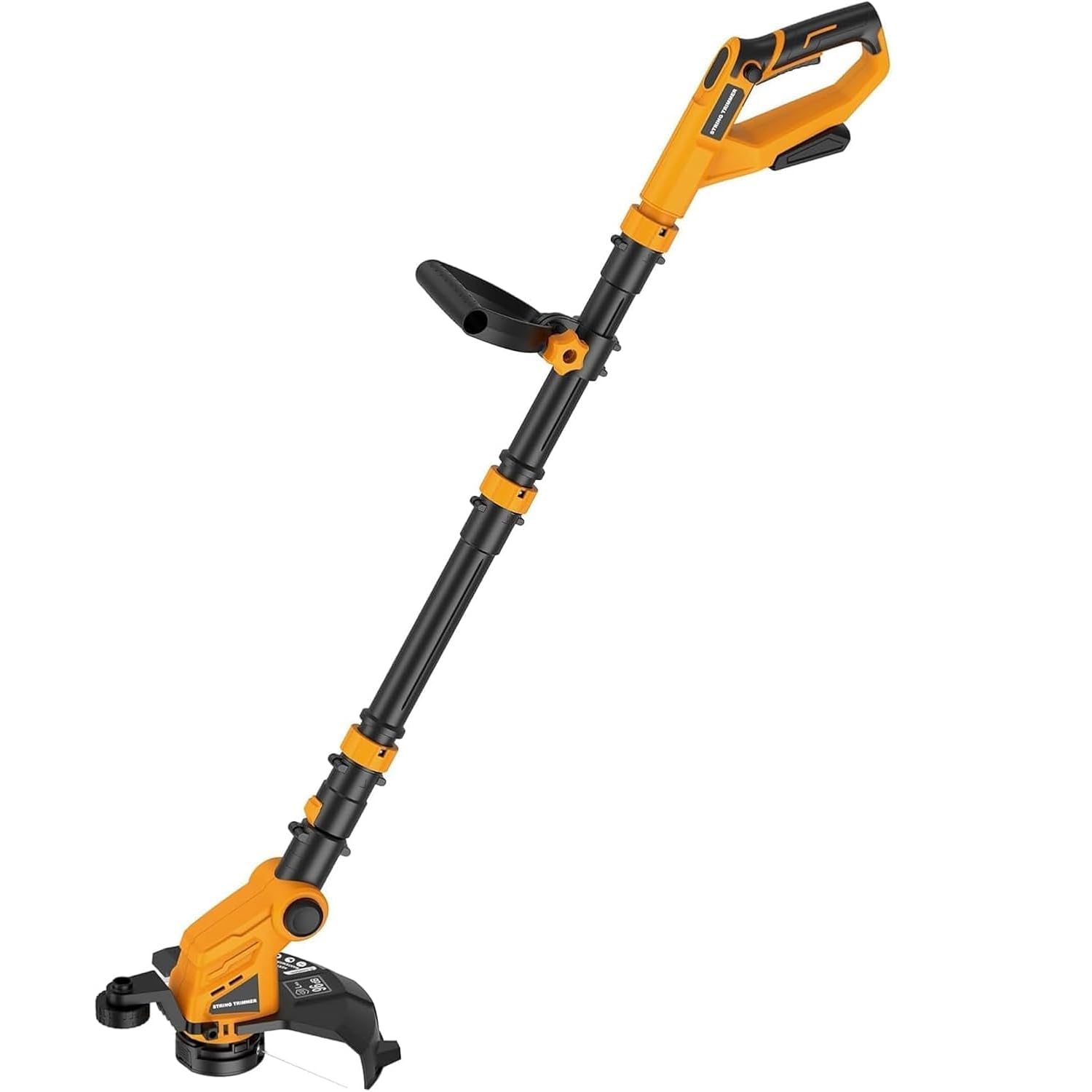 Houselife 12-inch cordless weed eater shown with battery compatibility for easy yard upkeep.