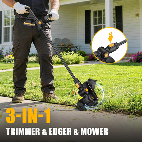 Houselife 12-inch string trimmer for precise edging along sidewalks and flower beds.
