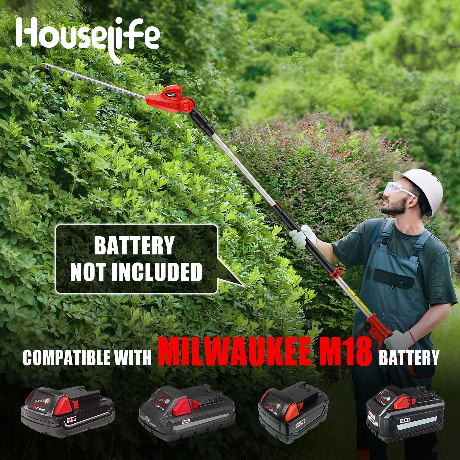 Houselife adjustable head at 150 degrees enables versatile hedge shaping