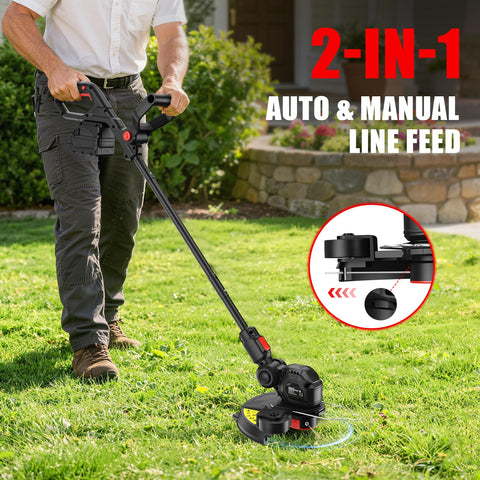 Houselife 3-in-1 weed wacker supports trimming, edging, and compact mowing.