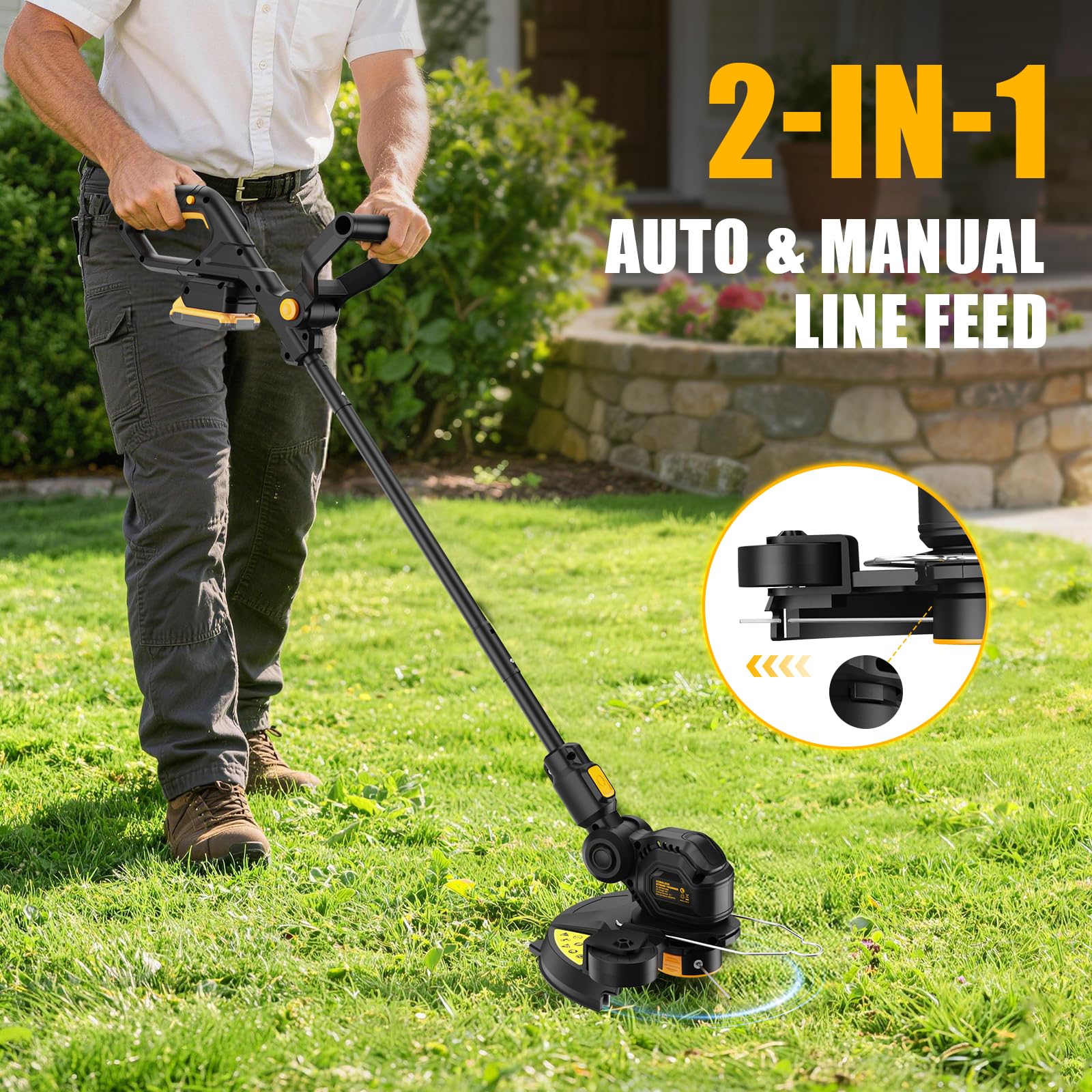 Houselife Auto Feed 8500rpm system reduces manual string adjustments