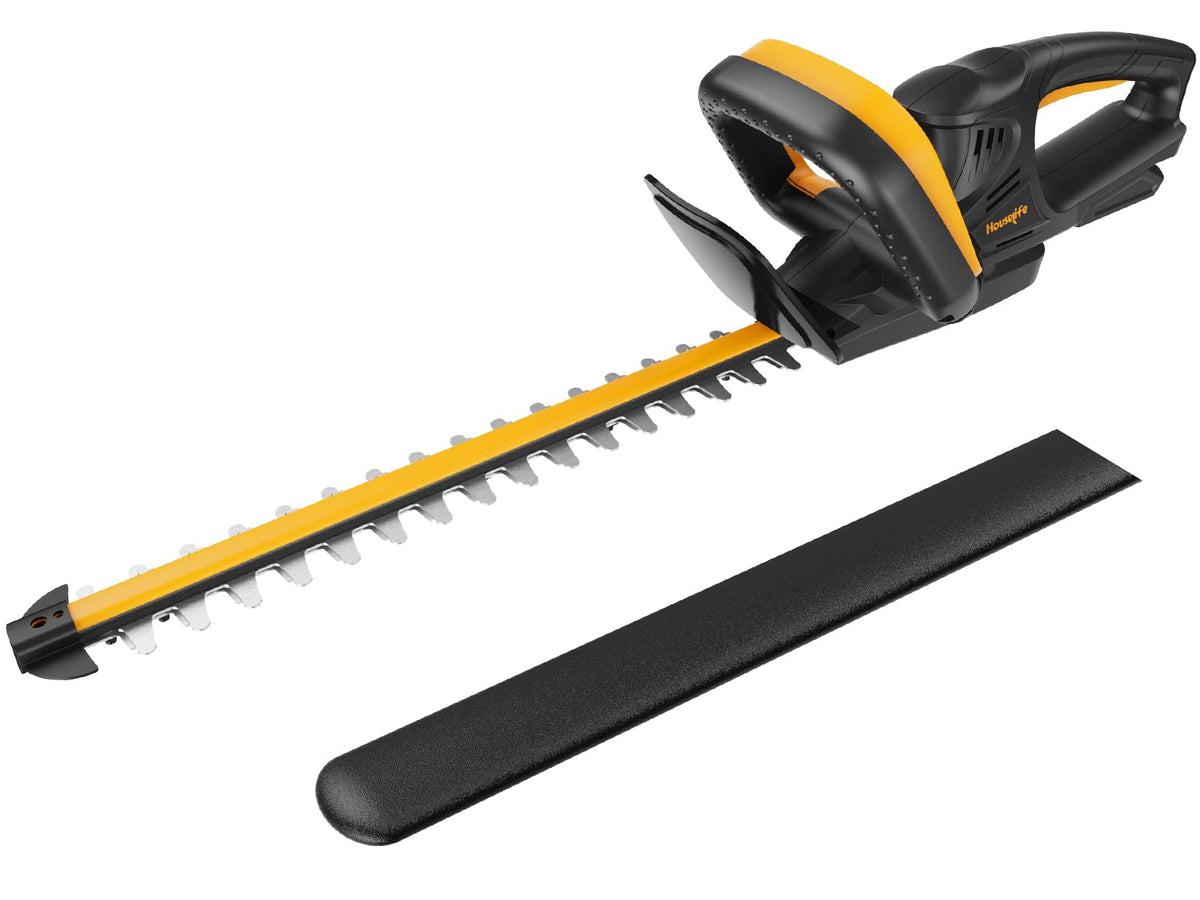 Houselife cordless hedge trimmer with 22-inch dual-action blade for clean cuts.