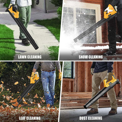 Houselife cordless leaf blower in a shed crevice clearing pine needles