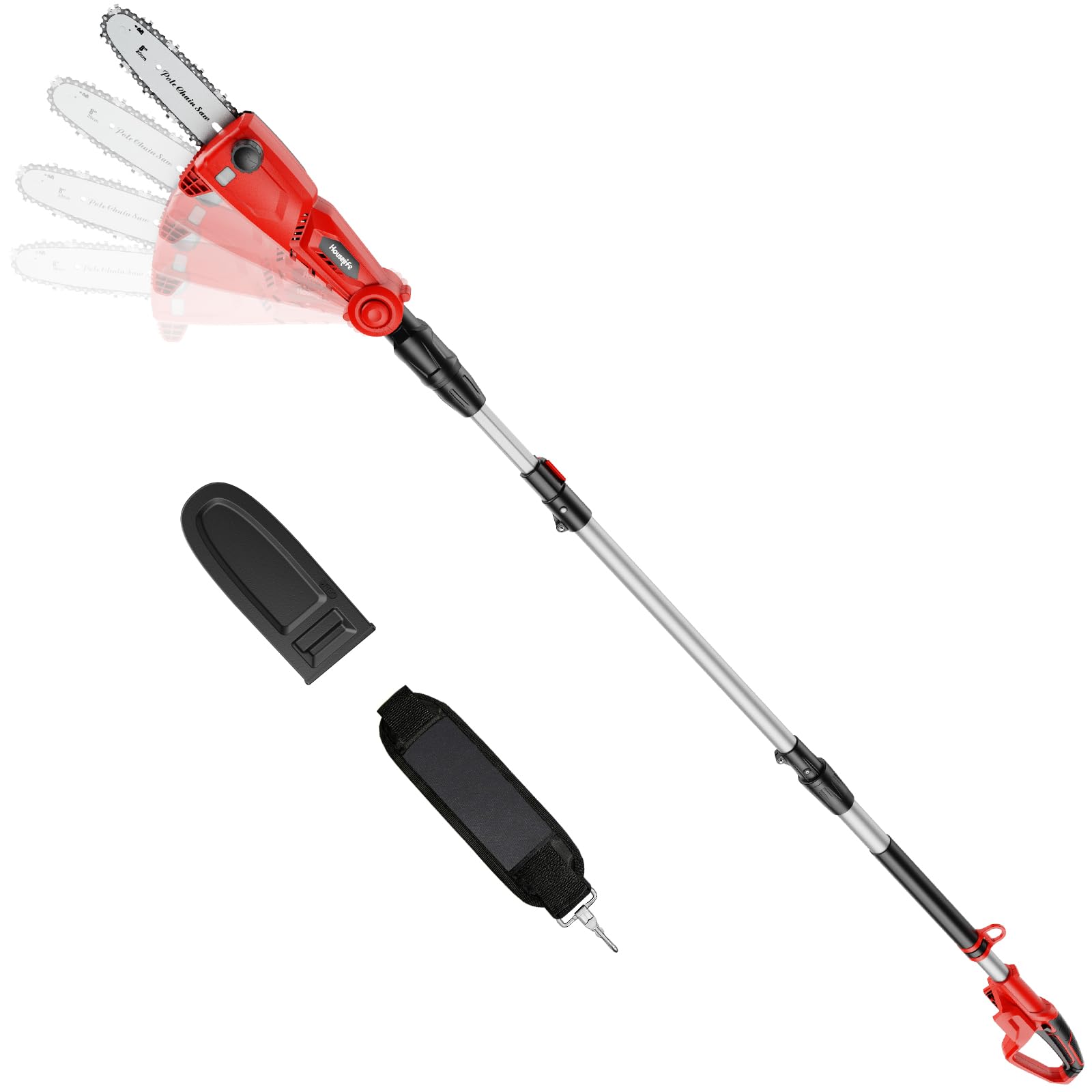Houselife cordless pole saw with Milwaukee compatibility for reuse of existing batteries.