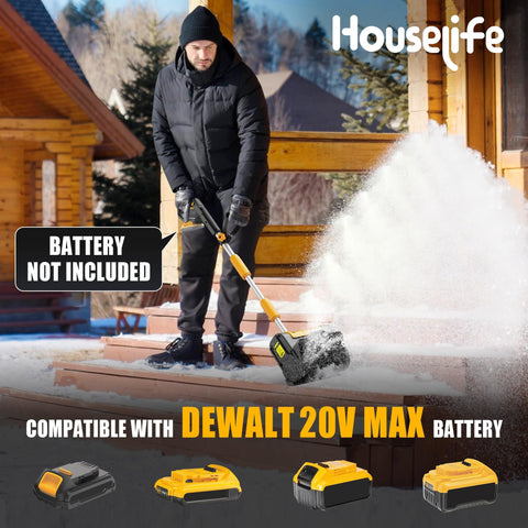 Houselife snow shovel throws snow up to 20 feet for fast driveways