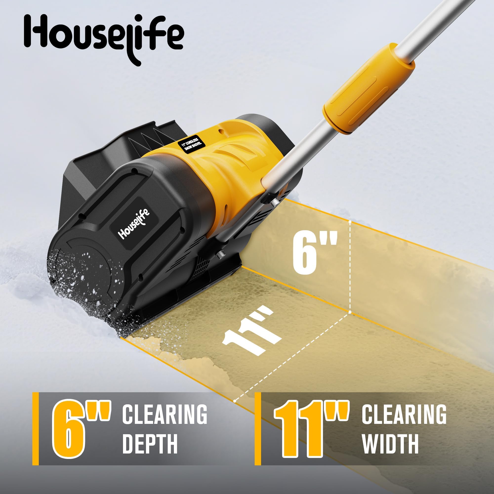 Houselife lightweight 8lbs snow shovel reduces back strain