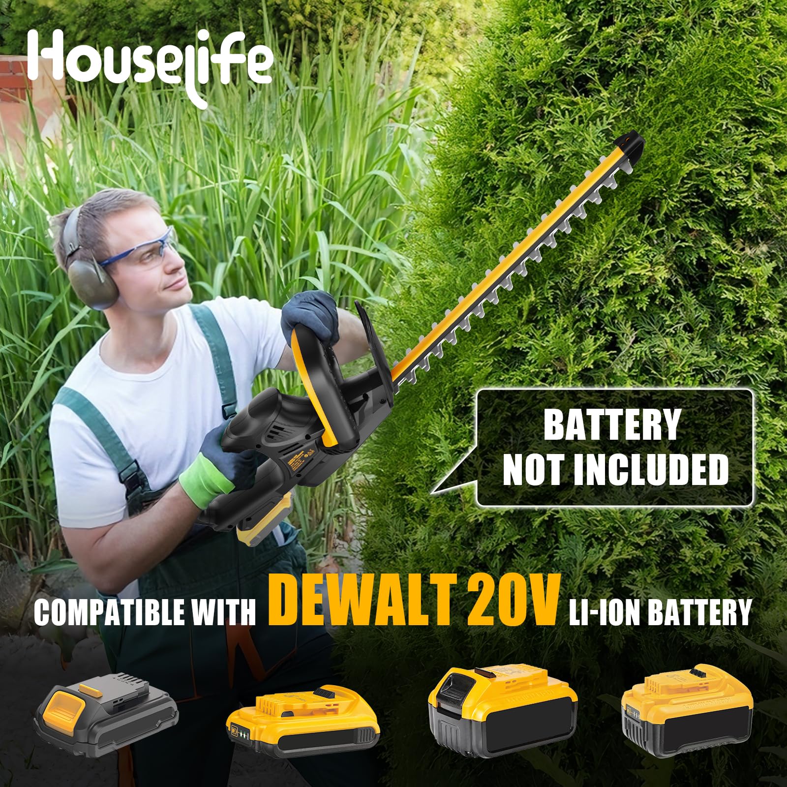Close-up of DeWalt 20V battery compatibility for flexible power options.