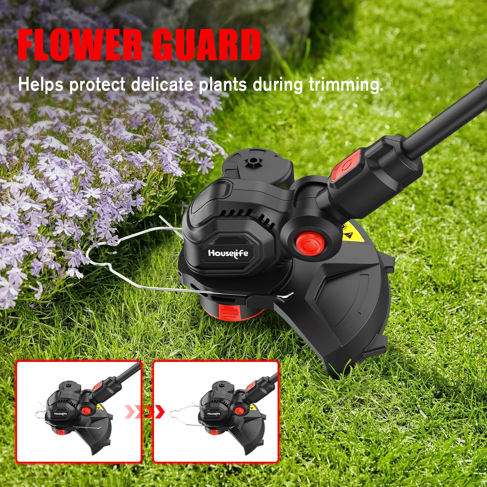 Ergonomic 180-degree handle and 0-90-degree head reach tight spots.