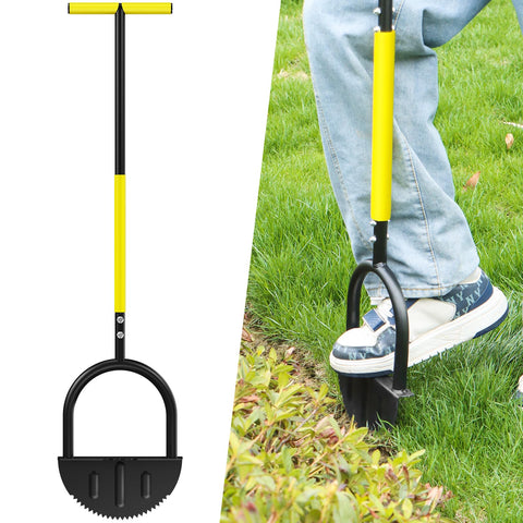 Houselife Half Moon Edger blade close-up shows precision serration for clean borders