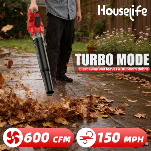 Houselife leaf blower with 150 MPH wind speed for powerful outdoors cleaning.