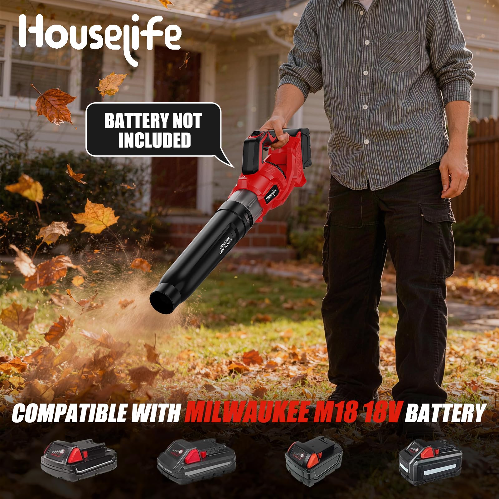 Houselife leaf blower delivering 600 CFM for fast debris clearance.