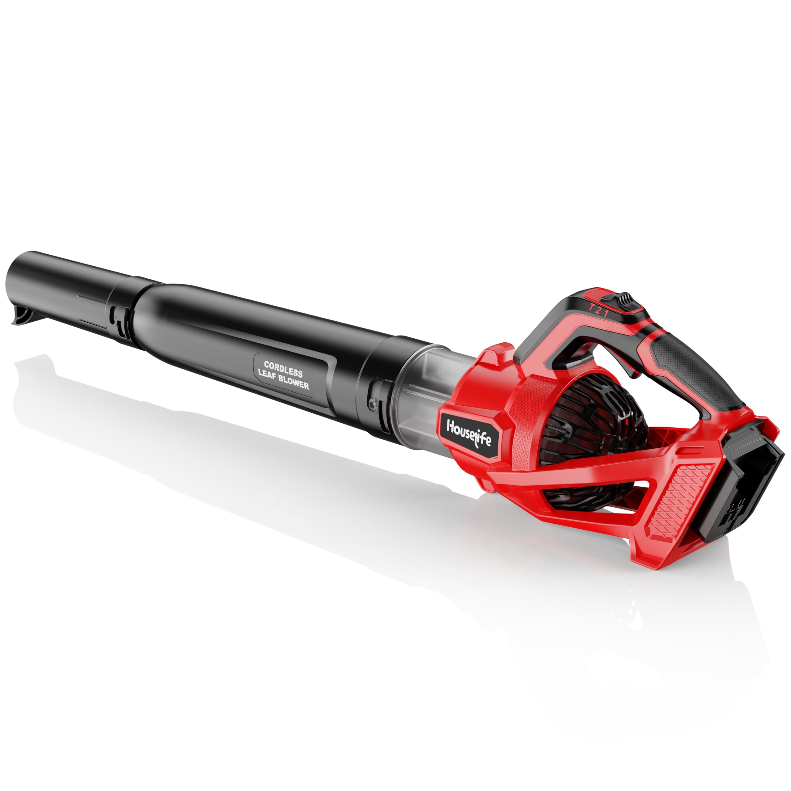 Houselife leaf blower showing M18 compatibility for seamless Milwaukee battery use.