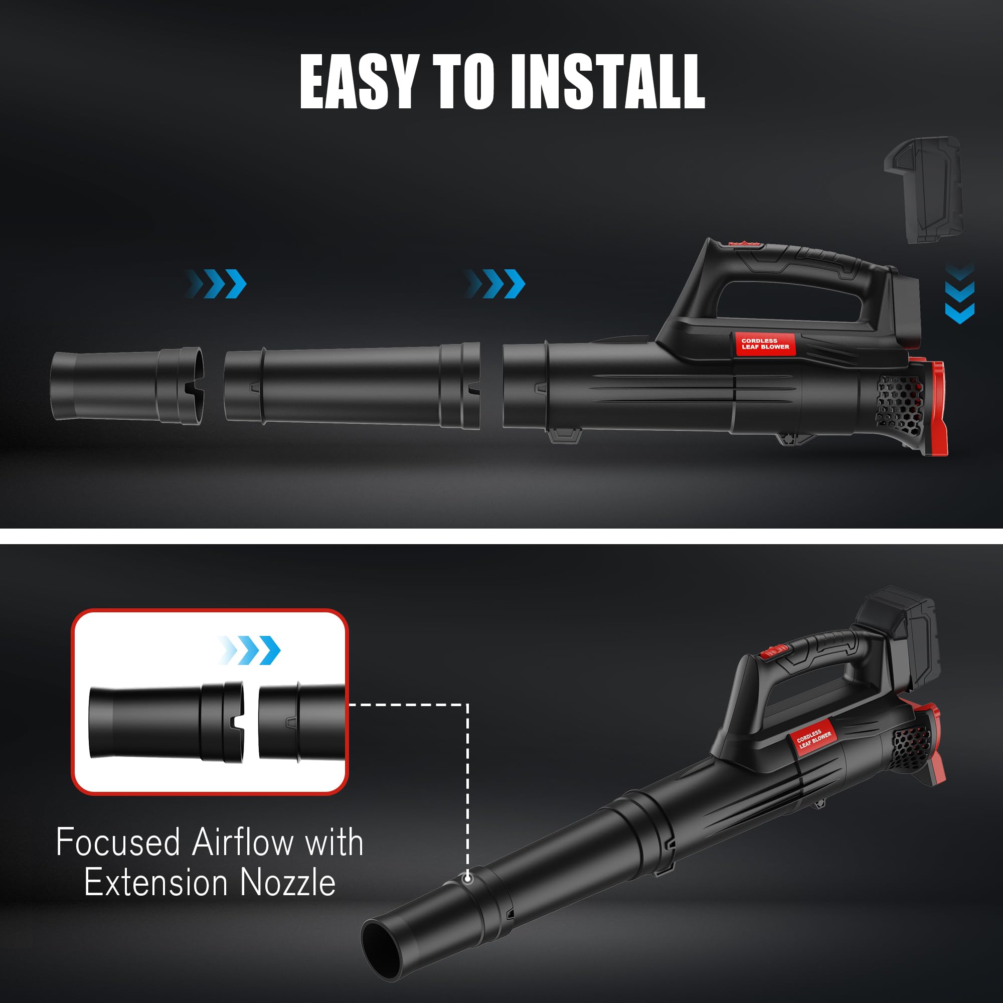Houselife blower in action on patio and driveway cleanup