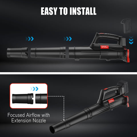 Houselife blower in action on patio and driveway cleanup