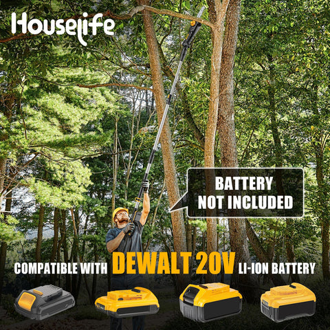 Houselife pole saw shows 14.8 ft reach with telescoping extension.